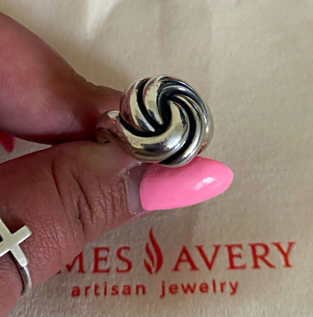 James Avery Retired Sterling Silver French Knot Swirl Ring Size 8